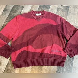 House‎ of Sunny Boutique Red Wave Knit Sweater | Y2K Indie Retro Colorblock
